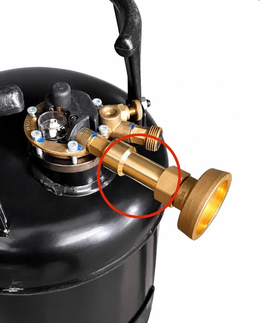 Adaptor de alimentare directă cu GPL DREHMEISTER pentru rezervoare (butelii) de gaz cu racord 3/4-UNF