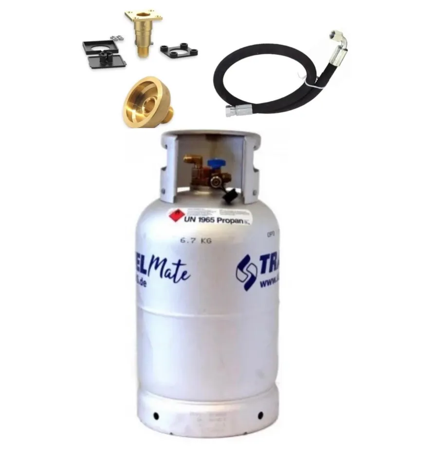 Set 1 rezervor (butelie) reincarcabil GPL din aluminiu 27/22 l cu multivalva - AluGas