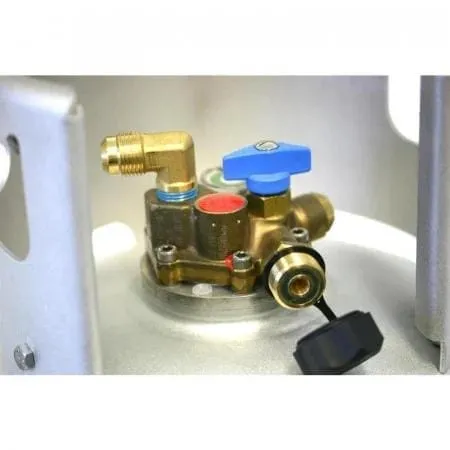 Set complet 2 rezervoare (butelii) reincarcabile GPL din aluminiu 27/22 l cu multivalva si indicator umplere - ALUGAS